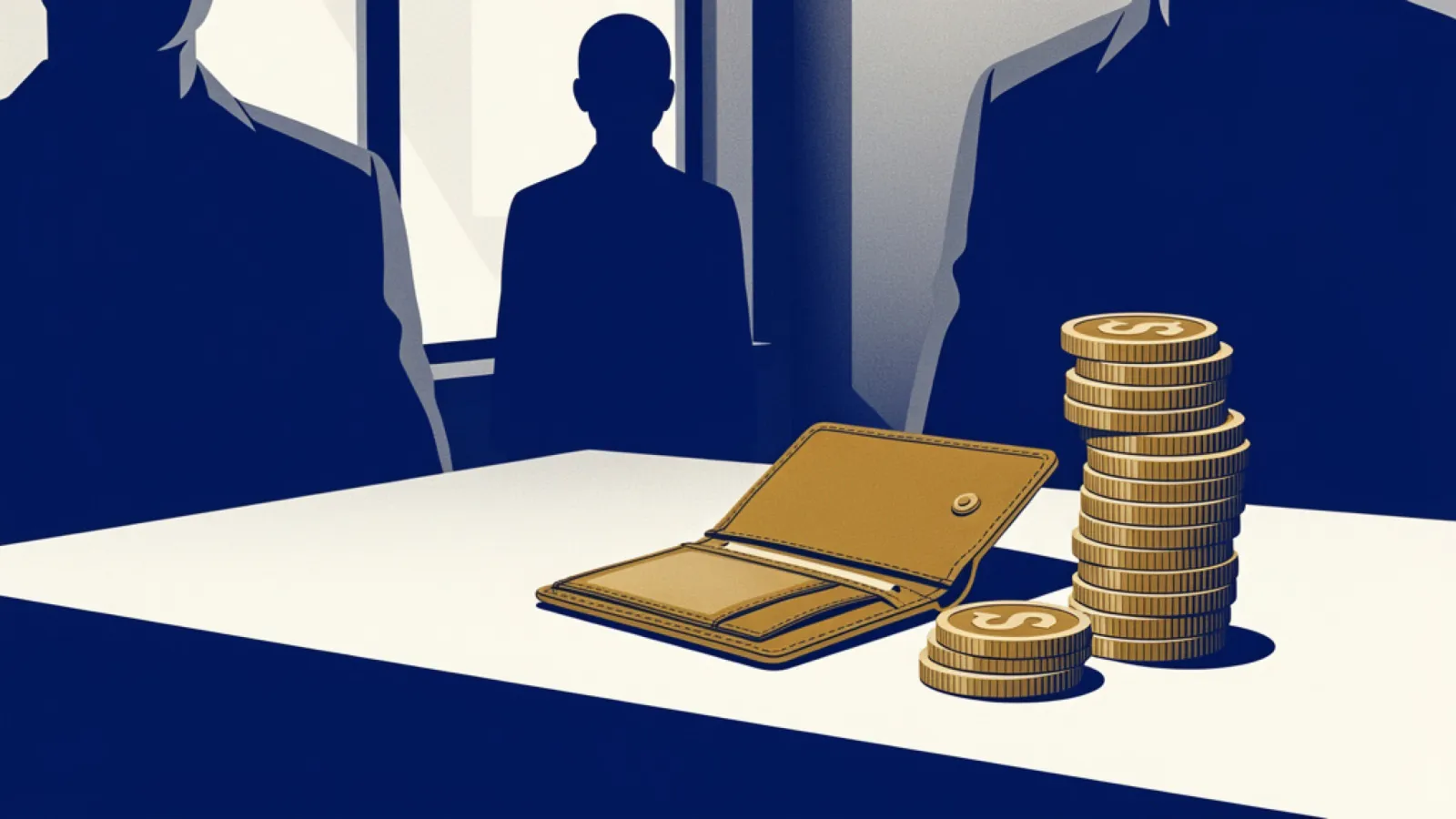 Geöffnete Geldbörse mit zwei unterschiedlich hohen Münzstapeln als Sinnbild für die Kosten eines Zivilprozesses